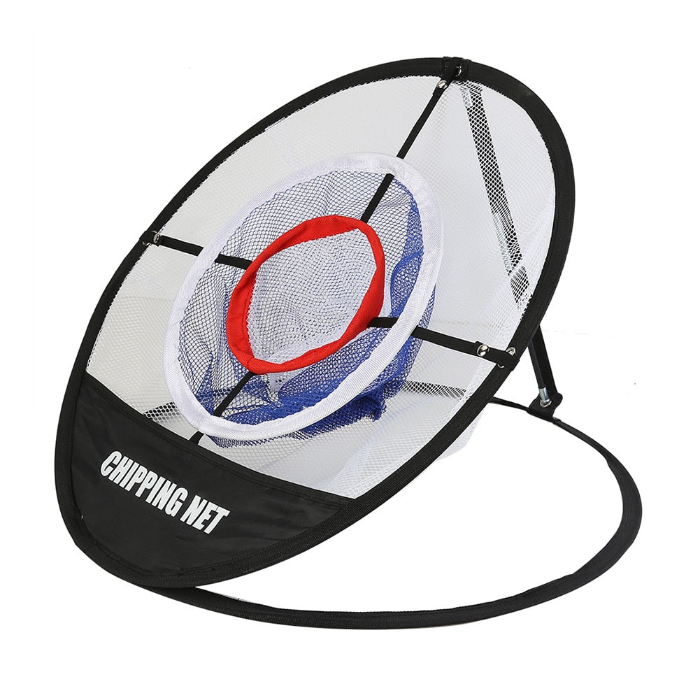 Foldable Golf Practice Net 3 Layer Chipping Hitting Pitching Training Aids Cages Indoor Outdoor Chipping Pitching Cages Mats